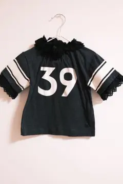 uhr ナンバリングTシャツ　フリル襟1-2y