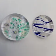 し*ツ様 【新品未使用】【値下げ】箸置き　ガラス模様 星と青白ストライプ　2個セ