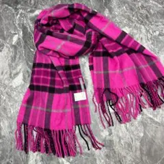 【希少サイズ】ハウスオブロータス マフラー ストール 大判 カシミヤ ピンク