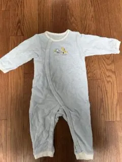 ファミリア　ライトブルー 動物刺繍ロンパース 95cm未満