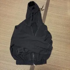 ブラック ジップアップ パーカー 데님
