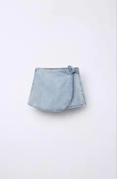 ZARA BABY デニム クロスオーバータイ付きショートパンツ110センチ