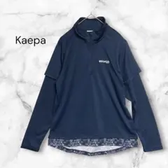 Kaepa カッパ　ハーフジップアップカットソー　ネイビー　M レイヤード風のサムネイル