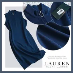 新品•未使用•タグ付【ジャージー素材／ハーフジップ】ラルフローレン／ワンピース