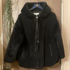 PRIORITY 黒　フリース　ボア　パーカージャケット ブラック　38