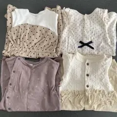 女の子 赤ちゃん ベビー 長袖 カバーオール ロンパース 70サイズ 4点セット
