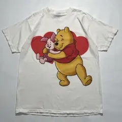 90s ディズニー くまのプーさん ビンテージTシャツ XL 白系 8335B
