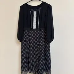 黒と白のドット柄ワンピース13号
