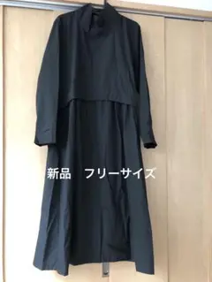 新品　黒　ワンピース　ウエスト切り替えワンピース　フリーサイズ