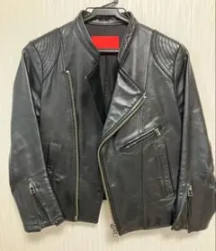 本革 馬革 レザージャケット ライダース ジャケット 黒 ホースハイド