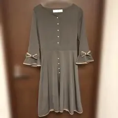 七分袖ワンピース ひざ丈ワンピース