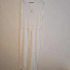 RAY CASSIN リブ編みロングワンピース ホワイト