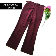 【アズノゥアズピンキー】美品✨タックパンツ　サラサラ　テロテロ　ストレッチ腰ゴム