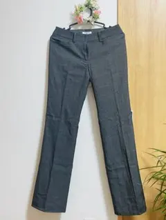 グレー スラックス ポリエステル混紡