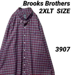 【状態良】ブルックスブラザーズ 2XLT チェックシャツ 刺繍ロゴ 長袖