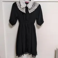 MA*RS レース襟 半袖ワンピース ブラック
