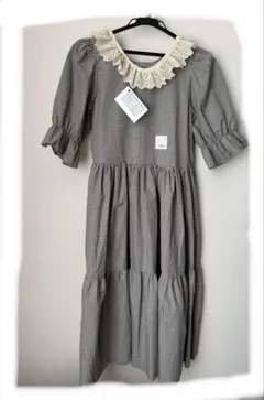 メルヘンティカ ブルーグレーチェックワンピース