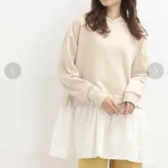 SHOO・LA・RUE 裏毛フードドッキングチュニック
