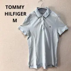 【TOMMY HILFIGER】 ライトブルー 半袖ポロシャツ　M
