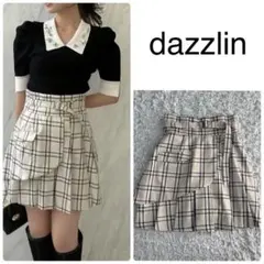 【美品】ダズリン dazzlin レイヤードプリーツミニスカート S