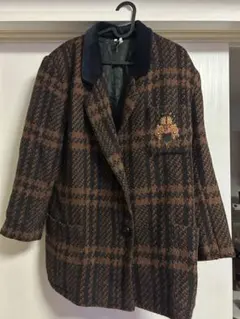 90s vintage チェック柄 ジャケット トラッド レトロ古着　ツイード