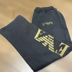 EMPORIO ARMANI スウェットパンツ ブラック Sサイズ✨ゴールドロゴ