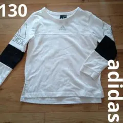 adidas　切替 バイカラー カットソー ロンT ロゴ デザイン