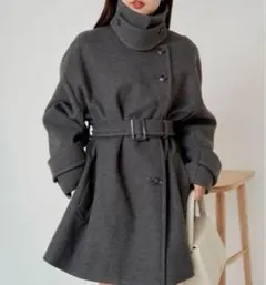 Chico スタンドカラーミドル丈オーバーコート