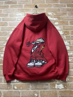 90s SOHK School of Hard Knocks パーカー　赤　古着