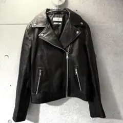 MNG mango ライダースジャケット レザージャケット　M 黒　本革