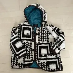 HUSHUSH 幾何学模様 ボアジャケット 120 男女兼用