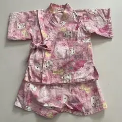 ハローキティ　キッズ子供用甚平80ピンク　女の子用　ベビー　キティちゃんサンリオ