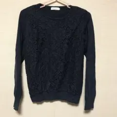 ◎earth music&ecology◎ 花柄　総レース　刺繍　ニット