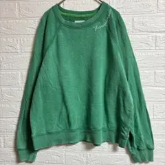 アメリカンイーグル 刺繍トレーナー 丸首長袖 M 緑 綿ポリエステル 日常のサムネイル