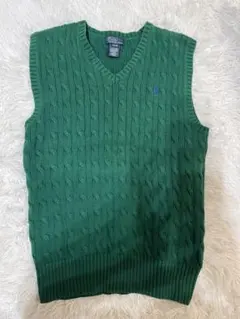 【Polo by Ralph Lauren】グリーン ベスト Lサイズ