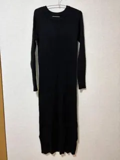 神戸レタス ブラック ニット ロングワンピース