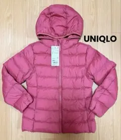 【新品未使用】ユニクロ キッズ ライトウォームパデットパーカ 120 ピンク