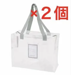 3COINS クリアボックスバッグ：Ｌ（２個セット）のサムネイル