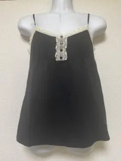 UNIQLO レース装飾 キャミソール ブラックのサムネイル