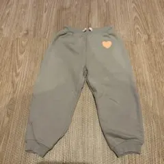 グレー ハートプリント スウェットパンツ