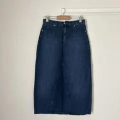 UNIQLO JEANS デニムロングスカート 前 後スリット付き