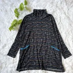 TOPYS レディース 長袖チュニック (F) 総柄 ウール 可愛い 柄服のサムネイル