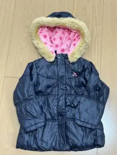 DOUBLE.B ダウンコート 90サイズ黒 ファー付き