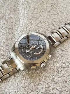 【名機7L22】美品セイコーKINETICクロノグラフ二次電池交換済チタンブレス