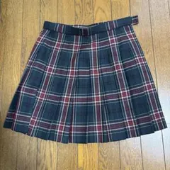 CONOMi グリーン×レッド チェック スクールスカート W66 Lサイズ