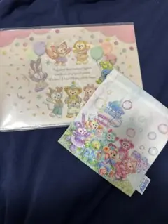 【新品未使用】ダッフィー　巾着　カラフルハピネス　ダフフレ　ファイル
