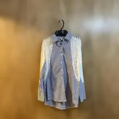 最終見切り品です！▶︎レース付きストライプの長袖シャツ M美品