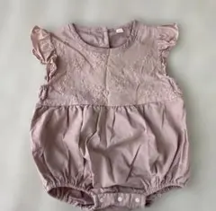 juo 花柄刺繍フリル袖ロンパース　80