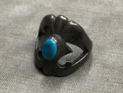 VINTAGE sv925 ターコイズリング シルバー 13号 12g 燻銀