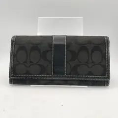 コーチ　長財布　財布　シグネチャー　ブラック